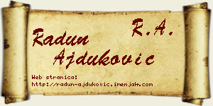 Radun Ajduković vizit kartica